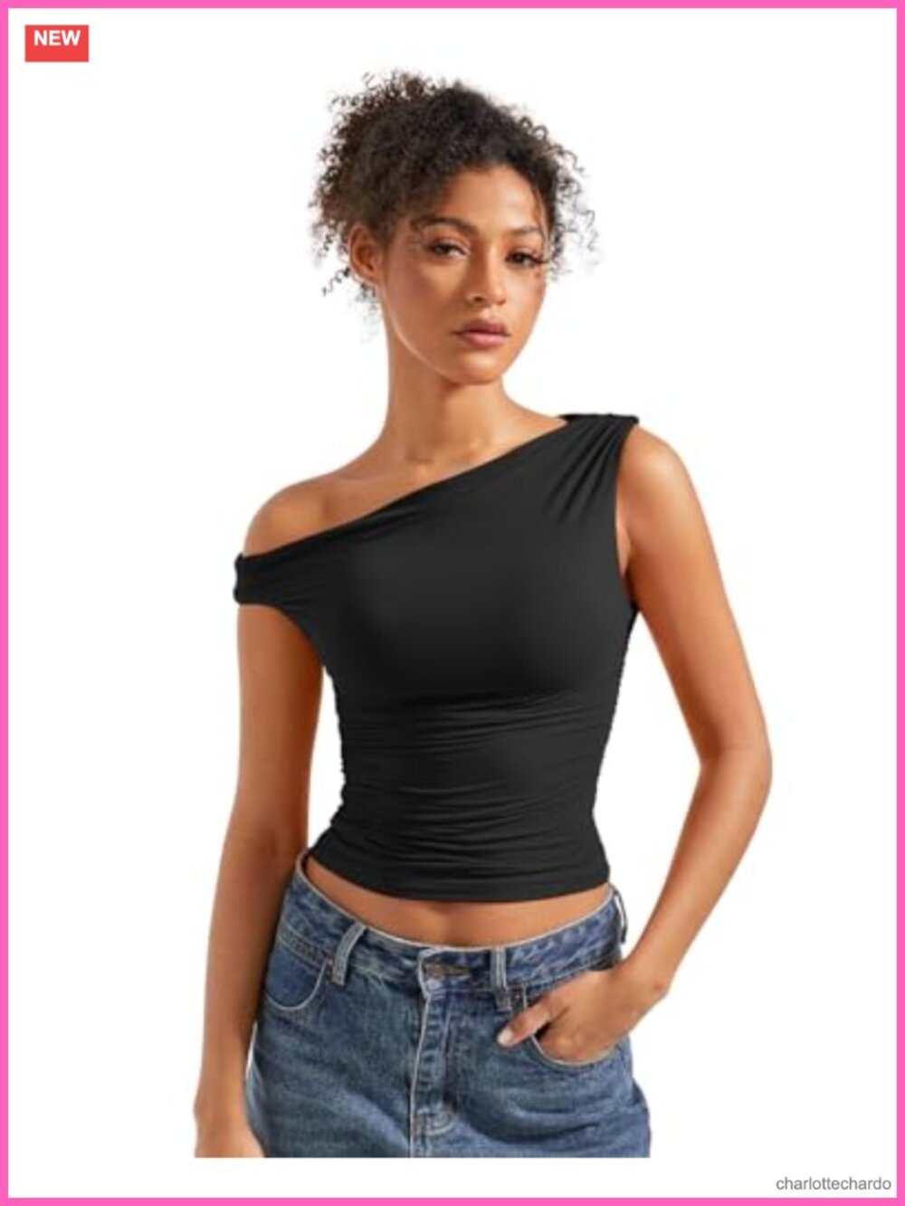 Off Shoulder Fitted Sleeveless Crop Top Y2K Going Out Tank Top
